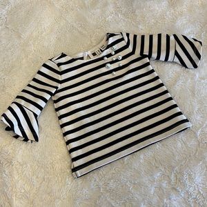Janie and Jack Striped Top with~ pearl embellishments